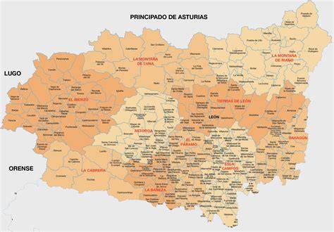 Mapa de la provincia de León con Sahagún resaltado