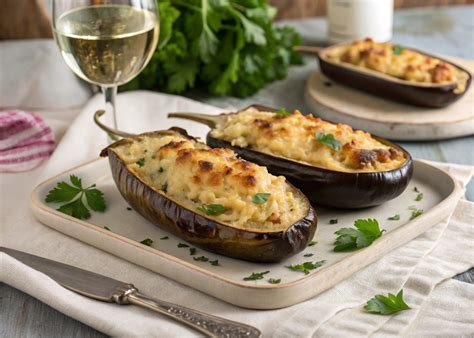 Variedad de ingredientes para las berenjenas rellenas