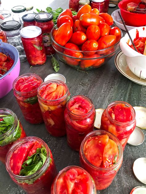 Utensilios para hacer conserva de tomate