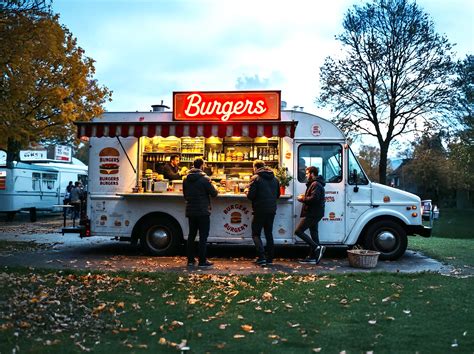 Food trucks en un festival de hamburguesas