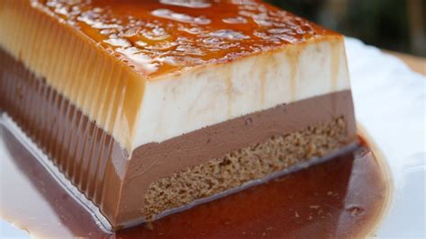 Flan de dos chocolates sin horno en capas
