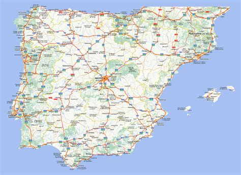 Mapa de España y Portugal con rutas de envío