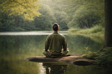 Persona meditando en un entorno tranquilo