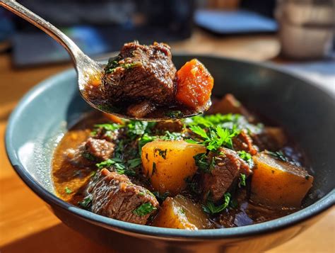 Cazuela tradicional con carne en salsa cocinándose a fuego lento