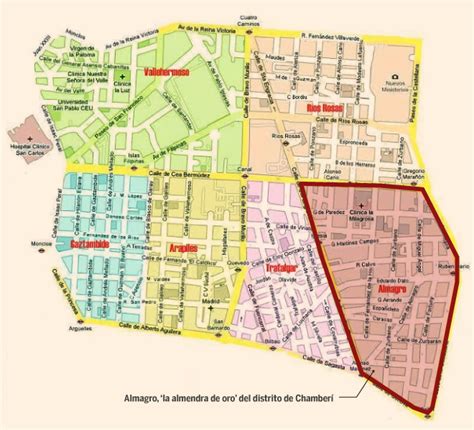 Mapa del barrio de Chamberí, Madrid