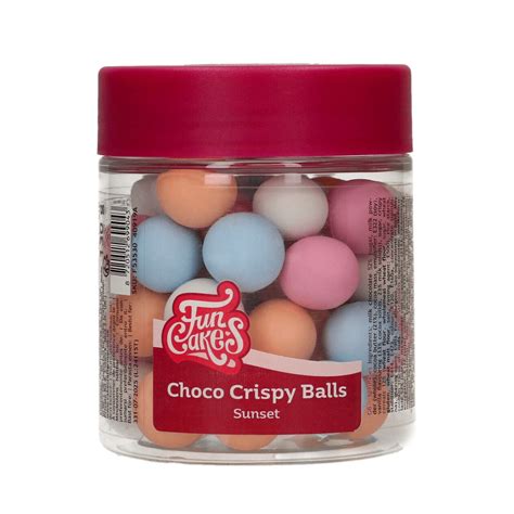 Bolas de chocolate crujientes FunCakes en un tarro con tapa morada