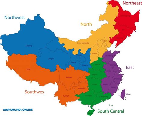 Mapa de China con las regiones de Chongqing, Sichuan y Fuyang destacadas