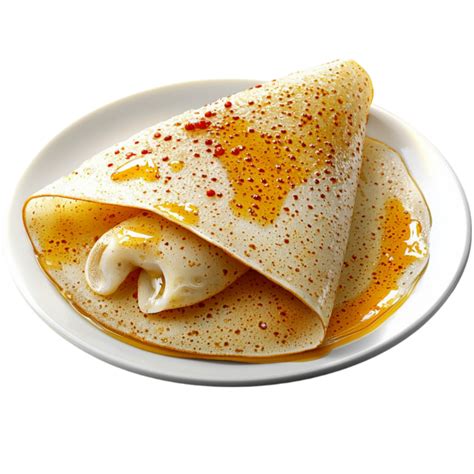 Crepe doblado en un plato