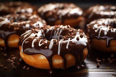 Donuts de boniato con cobertura de chocolate