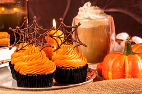 Cupcakes de telaraña de chocolate
