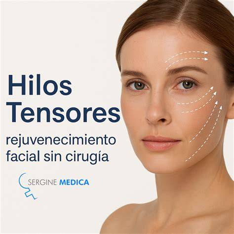 Ilustración de hilos tensores introduciéndose bajo la piel