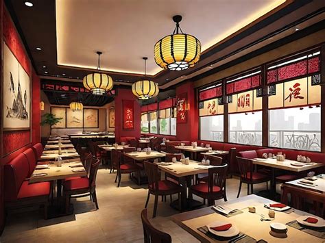 Interior de un restaurante chino tradicional
