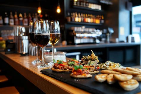 Variedad de tapas de ibéricos y vinos en el Restaurante Los Jamones