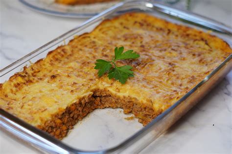 Pastel de coliflor y patatas con carne picada