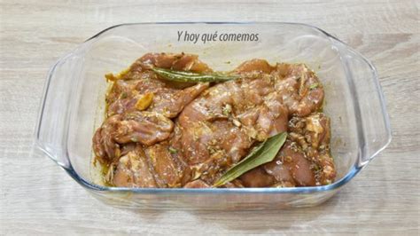 Ingredientes para macerar pollo