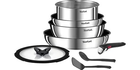Set de sartenes Tefal Ingenio apiladas en un armario de cocina