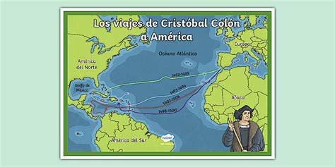 Mapa de la ruta de Cristóbal Colón