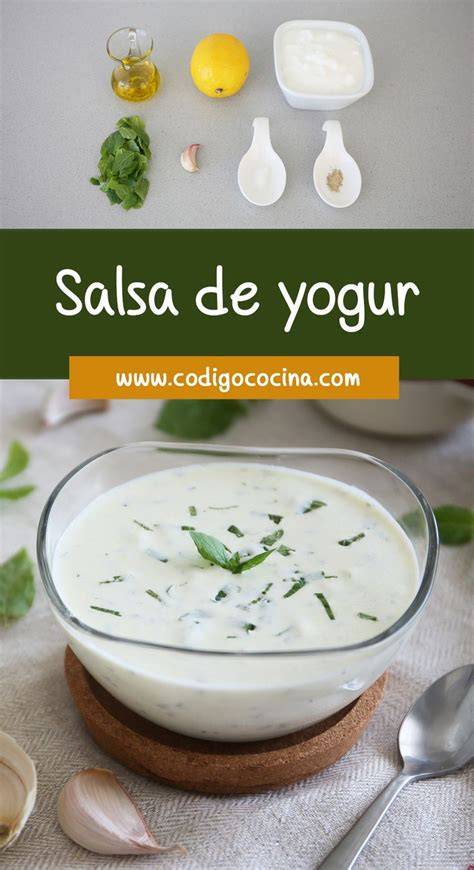 Yogur natural, menta y ajo, ingredientes para la salsa