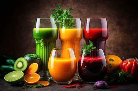 Zumos naturales recién exprimidos de frutas variadas