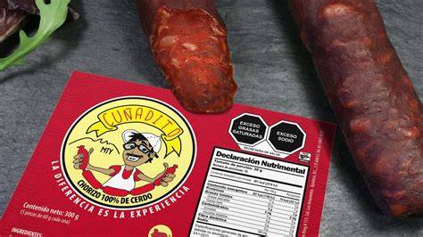 Etiqueta de chorizo con información nutricional