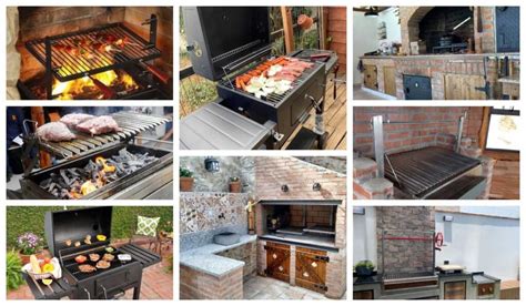 Parrilla con diferentes tipos de carbón vegetal