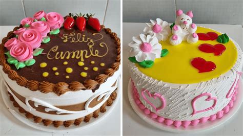 Variedad de pasteles de cumpleaños decorados