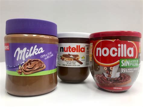 Envases de Nutella y Nocilla