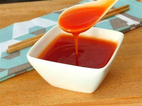 Platos con salsa agridulce