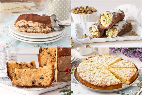 Variedad de postres italianos con ricotta dulce