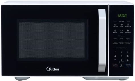 Diseño del horno de microondas Midea MD-MP012MK-WH en blanco
