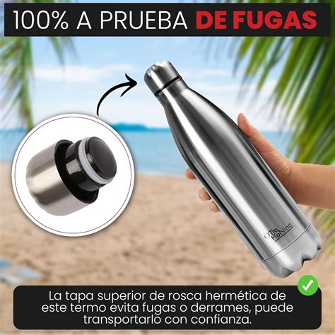 Botella de agua térmica con diseño antiderrames