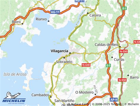 Mapa de Vilagarcía de Arousa con la ubicación de restaurantes asturianos