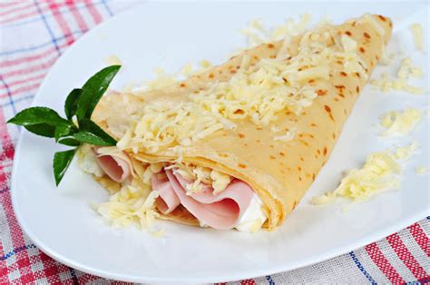 Crepe de jamón y queso fundido