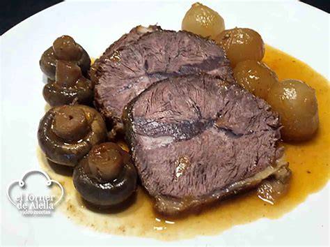 Tabla de ingredientes y pasos para la ternera asada
