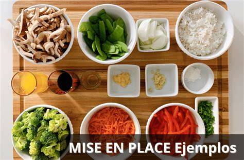 Mise en place de verduras frescas para arroz