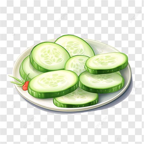 Rodajas finas de pepino sobre un plato
