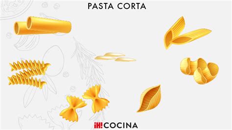 Diferentes tipos de pasta corta