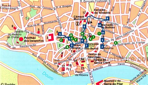 Mapa de Oporto con los principales puntos gastronómicos