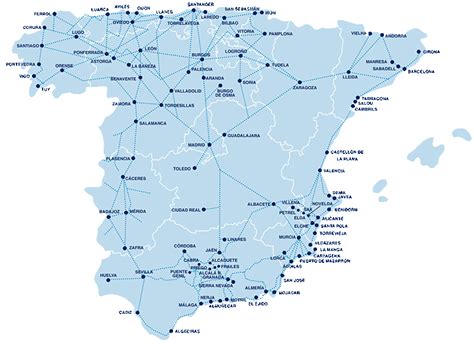 Mapa de rutas de Alsa que conectan Asturias con otras regiones