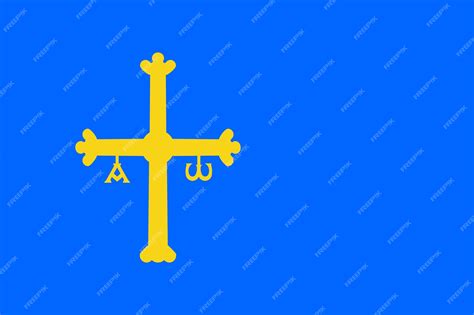 Bandera de Asturias con la Cruz de la Victoria