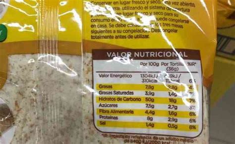 Comparativa de valores nutricionales entre tortitas de maíz y arroz