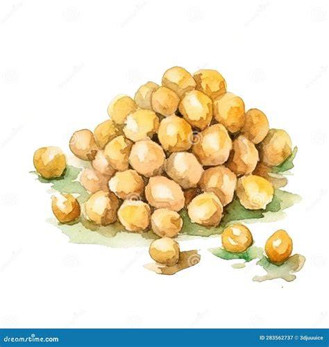Ilustración de garbanzos en diferentes preparaciones