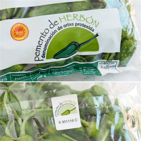 Pimientos de Padrón envasados para la comercialización