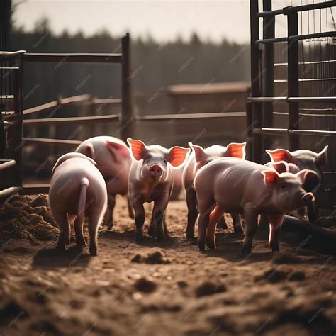 Ilustración de un cerdo en un corral
