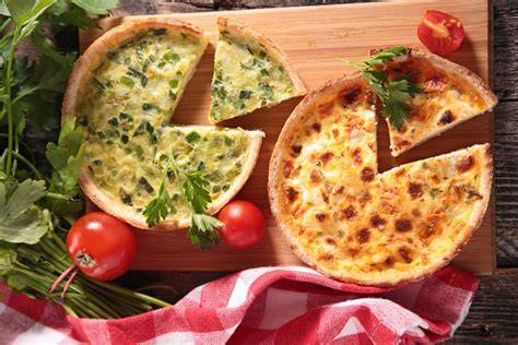 Ingredientes frescos para quiches de verduras