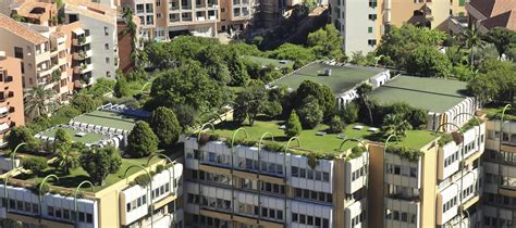 Foto aérea de edificios con techos verdes en Kansas City