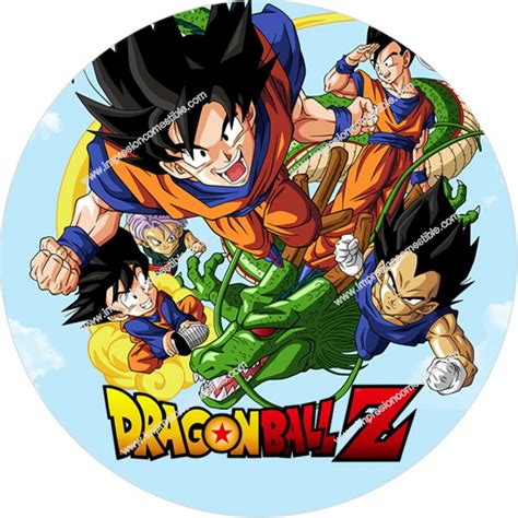 Tarta decorada con una oblea de Dragon Ball