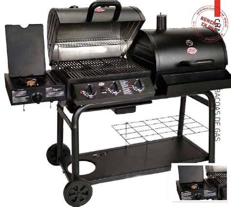 Barbacoa Char-Griller DUO mostrando las secciones de gas y carbón