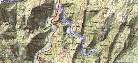 Mapa de la ruta a la Olla de San Vicente