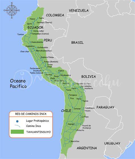 Mapa de la ruta de los conquistadores y el Imperio Inca